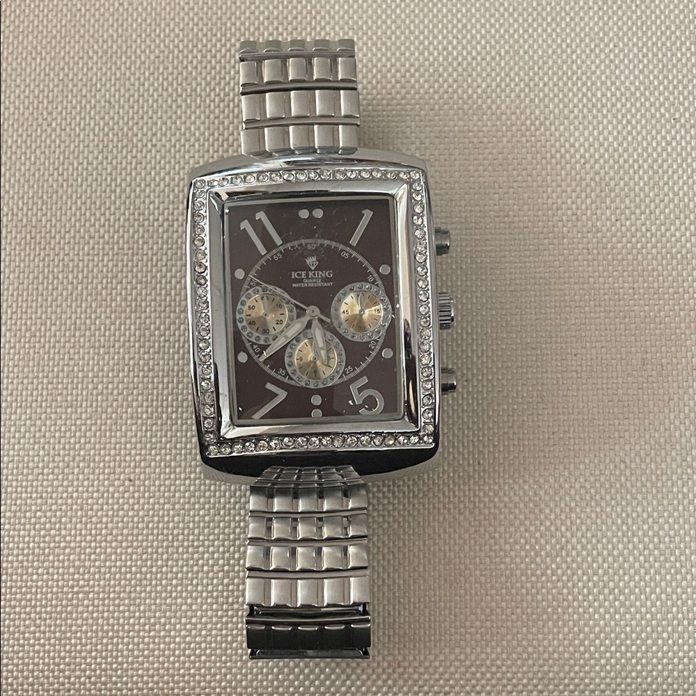 Silver and Black Men's Watch